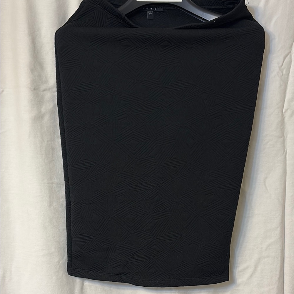 Snap Black Geometric Pencil Skirt